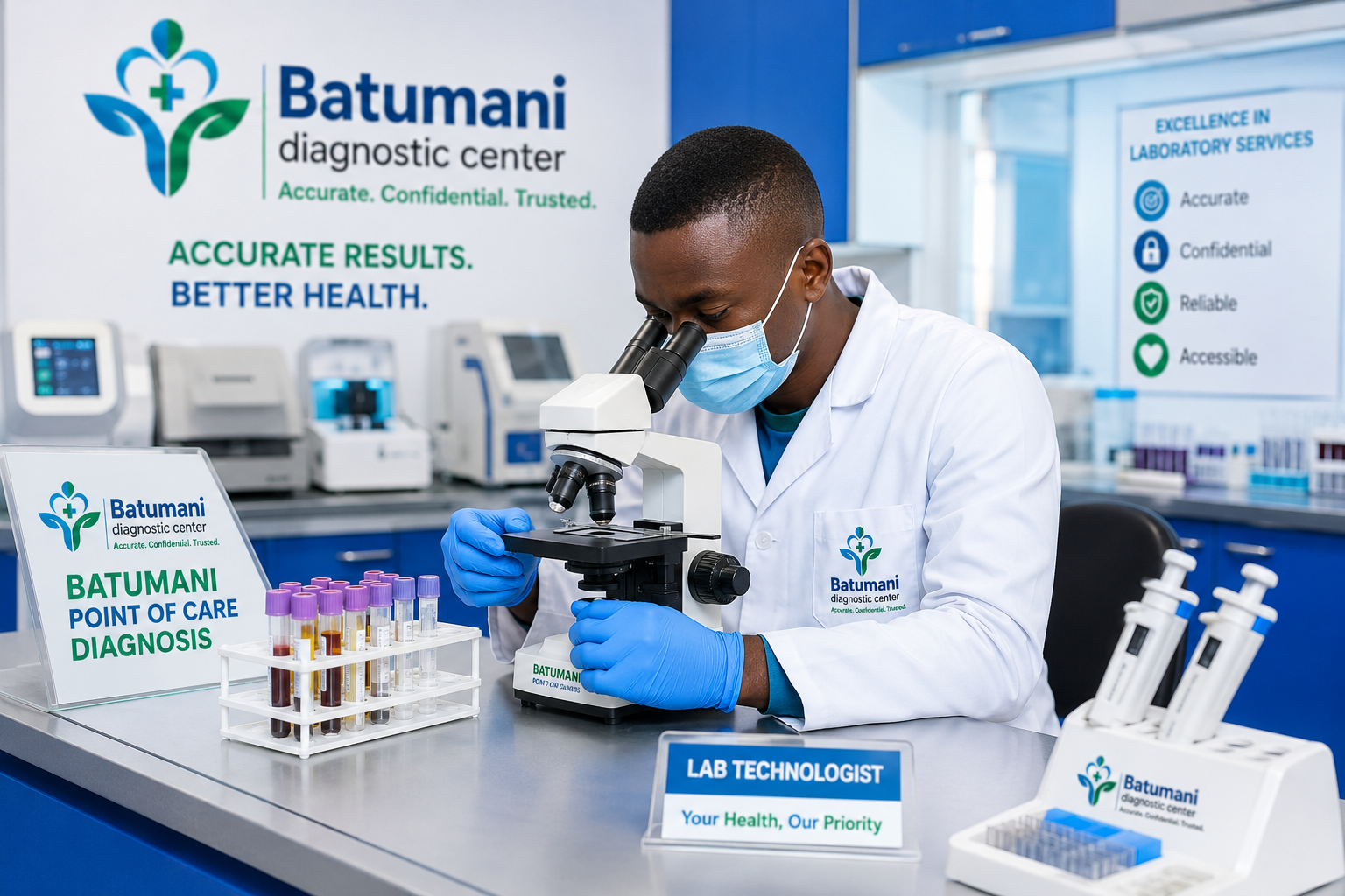 Batumani lab technologist at work